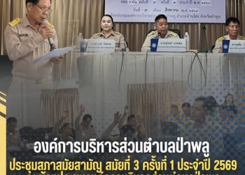 อบต.ป่าพลู เปิดประชุมสภาสมัยสามัญ สมัยที่ 3 ครั้งที่ 1 ประจำปี 2569
